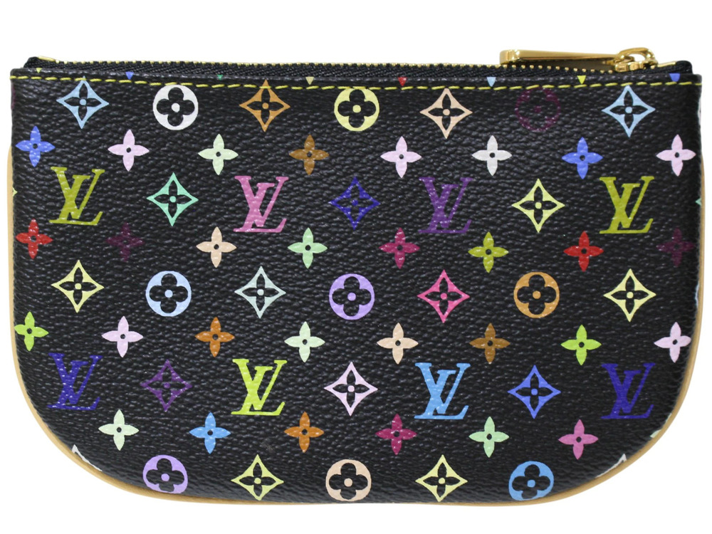 LOUIS VUITTON Pochette Monogram Multicolor Black Pouch Clutch Coin